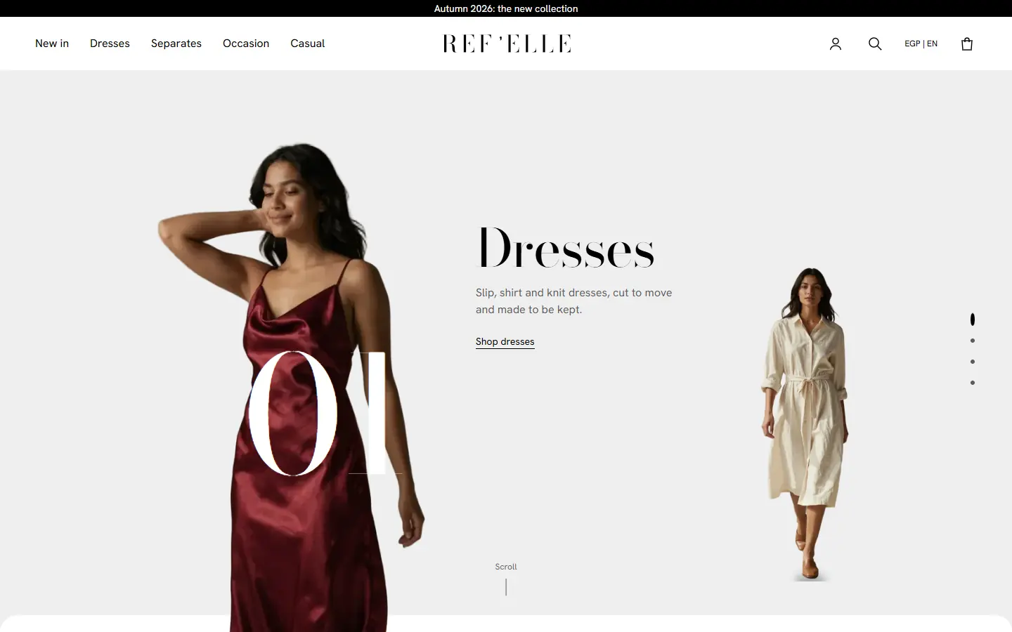 The first screen of the REF'ELLE website